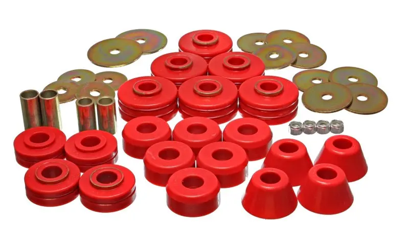 Energy Suspension Body Mount Kit – Red Polyurethane Replacement For 1978–1980 Gm Full-Size Suvs (Yukon Xl, Suburban, Denali Xl 4Wd) 1