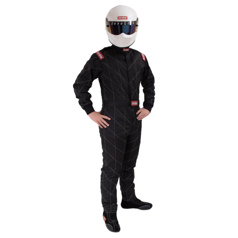 Racequip Chevron-5 Racing Suit – Sfi 3.2A/5 Certified, Black, Size Small 1